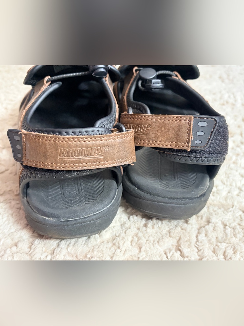Khombu Brown & Black Travis Hiking Men's Fisherman Sandals w Toggle Lacing 11M - Picture 11 of 12